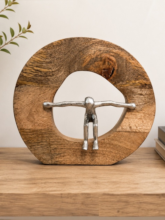 brewster home fashions Other - Brewster Home Fashions Abstract Wood & Metal Sculpture – Modern Tabletop Décor